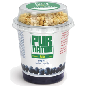 Müsli İlə Qaragilə Yoqurtu Blueberry Natural Yogurt with Muesli Bio - 160 qr